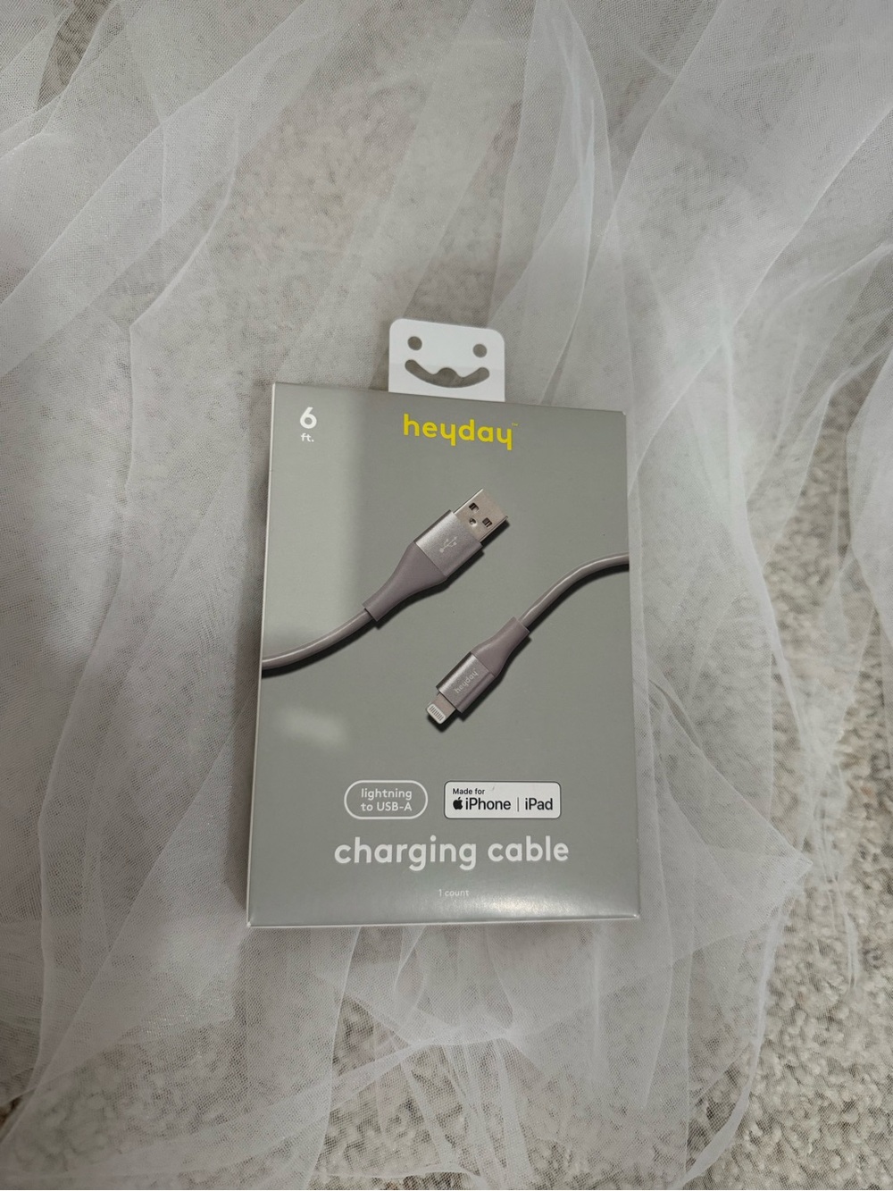 heyday Gray Lightning to USB-A Charging Cable - 6 ft